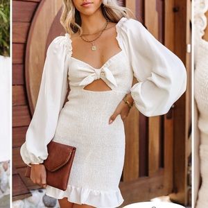 Vici Smitten Smocked Tie Front Dress